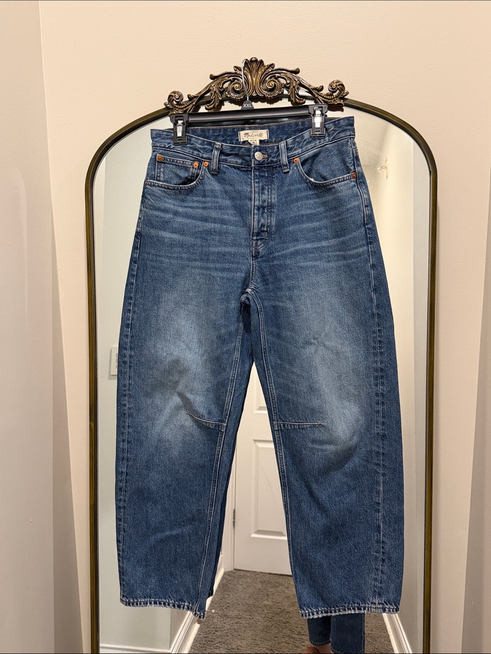 Madewell darted barrel leg jeans